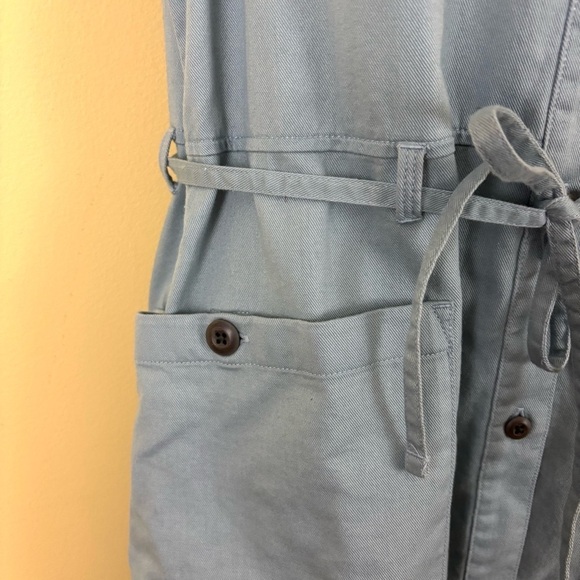 NWT North Face Blue Tie Waist Sleeveless 100% Organic Cotton Mini Dress Size M - Picture 8 of 14